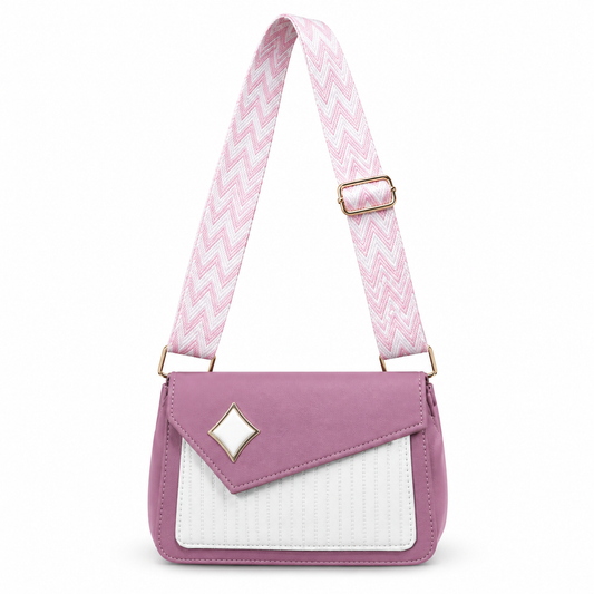Luxe Two-Tone Braided Handle Shoulder Bag – Ivory & Black